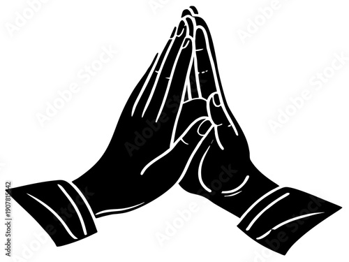 praying hands silhouette

