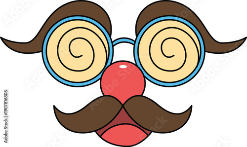 April fool object flat Illustration