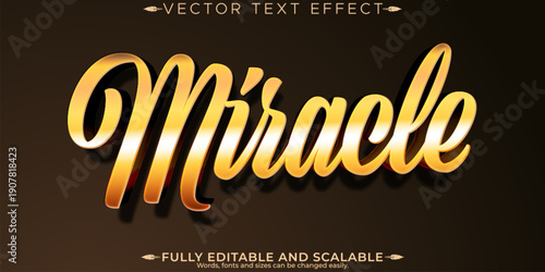 Gold editable text effect, editable luxury and wealth text style