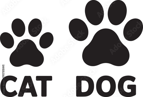 Dog and cat paw print