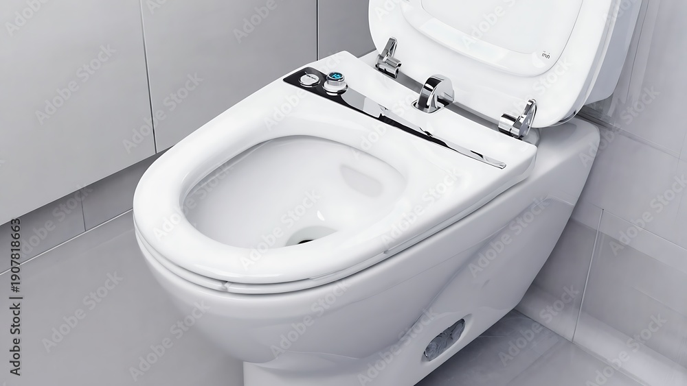 Fototapeta premium Modern white bidet toilet