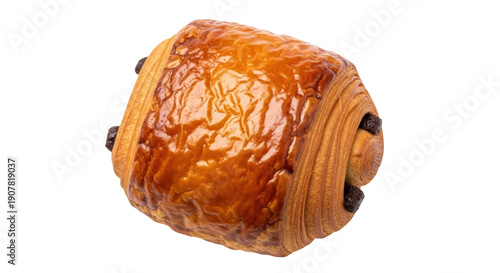 Fotografi Delicious chocolate croissant isolated PNG on transparent background, flaky past