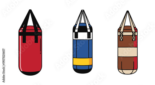 Punching Bag Line color vector minimal style