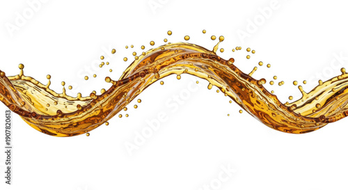 ultra-macro shot of viscous golden whisky liquid in a sweeping, high-speed splash, perfectly frozen droplets, against a transparent background. concept for luxury beverage advertising