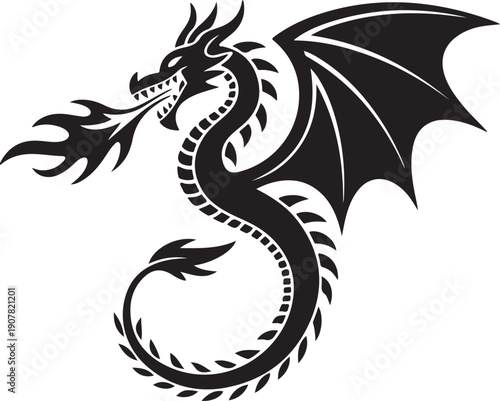 Wallpaper Mural Dragon Breathe Fire Side View Torontodigital.ca