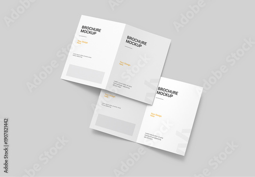 Open and Close Bifold Brochure Mockup
