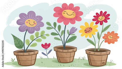 Smiling flowers in pots bring joy to any room instantly