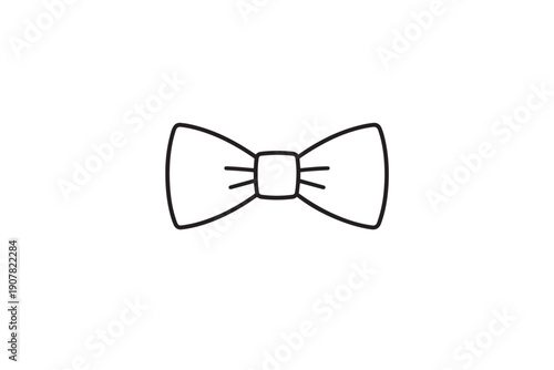 Simple line art bow tie icon for formal wear accessories