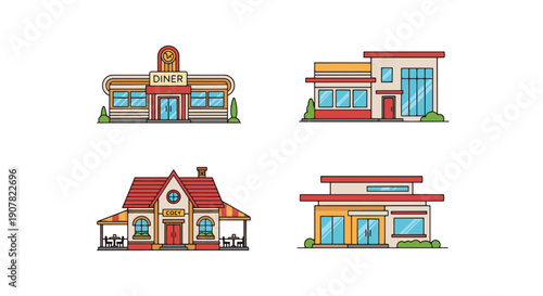 Restaurant Building colorful design