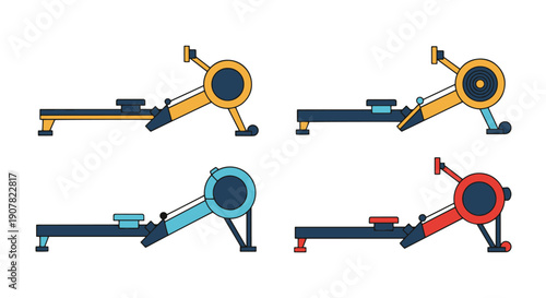 Rowing Machine Line colorful modern style