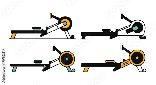 Rowing Machine Line art creative design