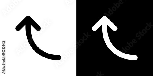 左下カーブ矢印 太め (ベクター)