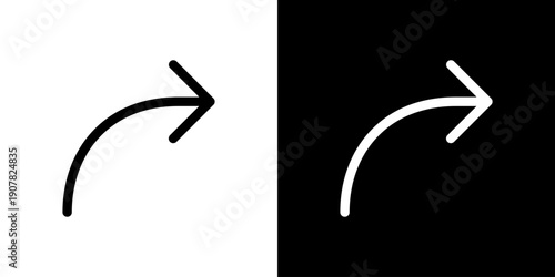 右上向きカーブ矢印 細め (ベクター)