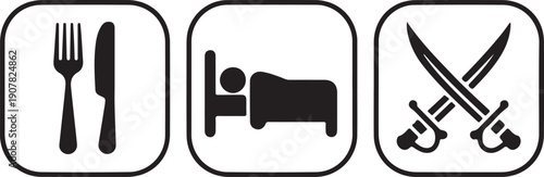 Eat sleep Fencing icons