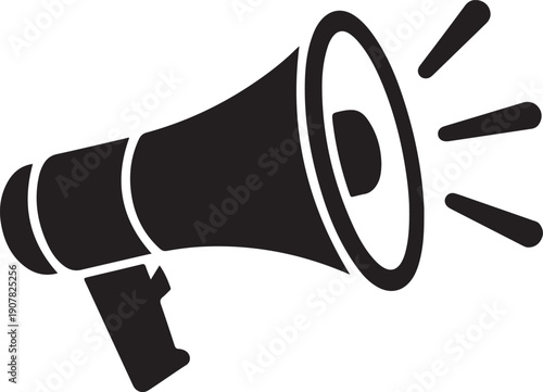 Electric megaphone with sound or marketing advertising flat vector icon for apps and websites