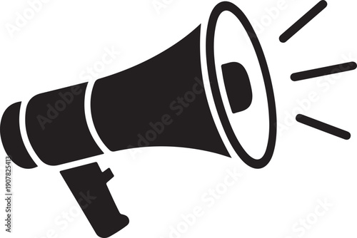 Electric megaphone with sound or marketing advertising flat vector icon for apps and websites
