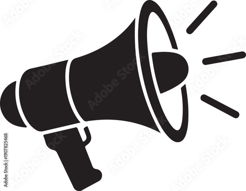 Electric megaphone with sound or marketing advertising flat vector icon for apps and websites