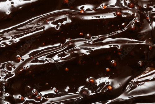 Dark melted chocolate with ...