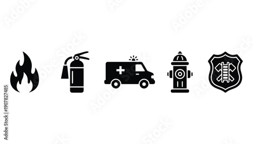 Firefighting and Emergency Services Icon Collection