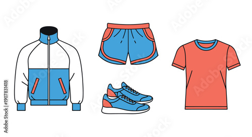 Sportswear Line art digital illustration