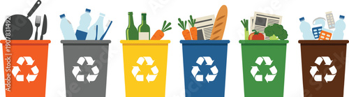 People Walking in Different Directions – Urban Crowd Movement Flat Illustration Set