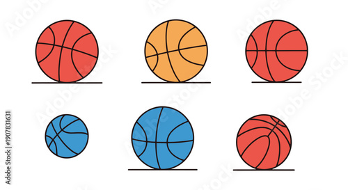 Slam Ball Line art color minimal style
