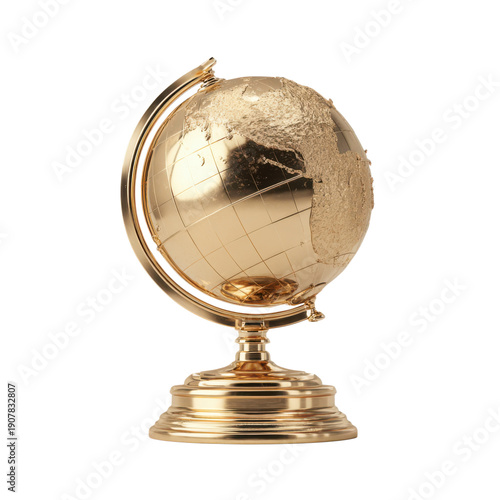 A luxurious gold globe on a black background