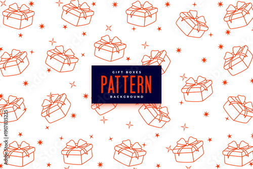 cute giftbox texture background in line style for wrapping package