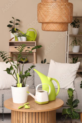 Gardening tools with green ...