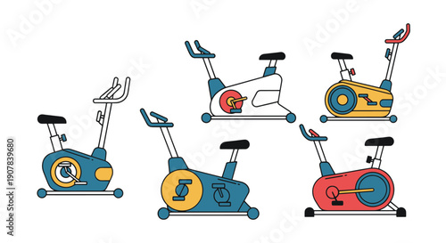 Stationary Bike Line color unique design
