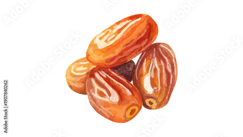 Fresh Dried Dates Fruit Isolated on White Background