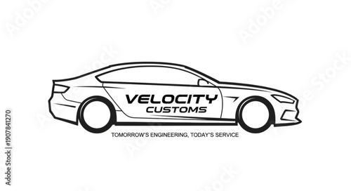 Custom Car Illustration with Velocity Customs.