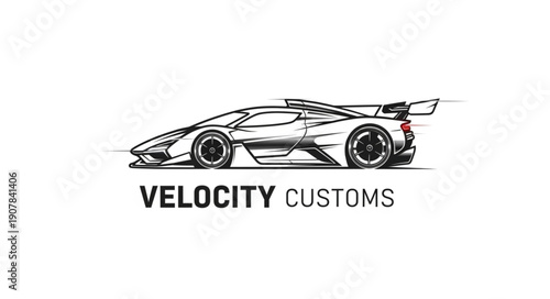 Custom Racing Car Illustration Design.