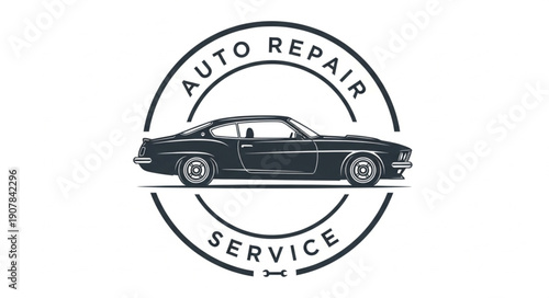 Classic Car Auto Repair Service Emblem.