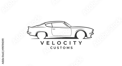Classic Car Velocity Customs Logo.