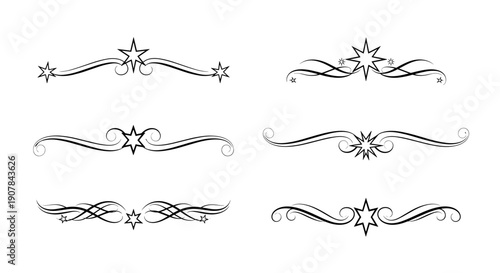 Elegant star decorative dividers for celebratory design