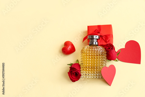 Bottle of perfume with beau...