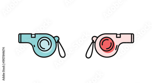 Trainer Whistle Line color filled design