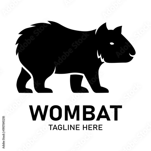 wombat silhouette walking vector logo