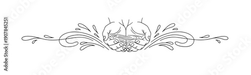 Elegant floral ornamental decorative divider for sophisticated design