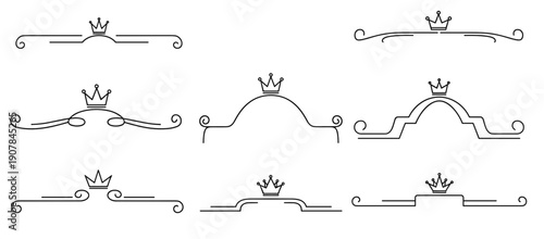 Elegant crown decorative dividers for royal-themed design
