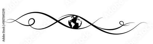 Elegant globe decorative divider for travel-themed design