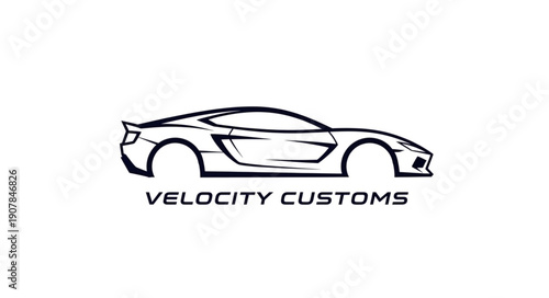 Custom Sports Car Vector Illustration.