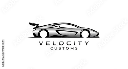 Custom Sports Car Vector Illustration.