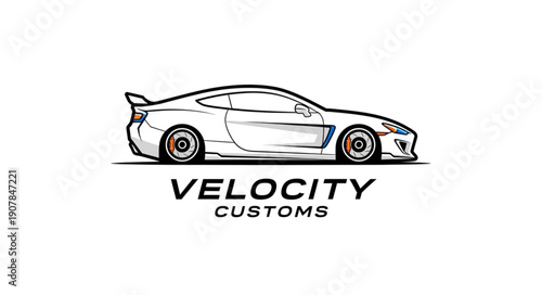 Custom Sports Car Illustration Design.