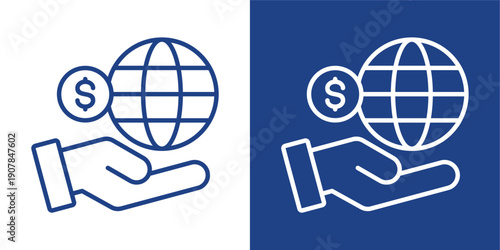 Nonprofit Blue And White Icon Style Collection