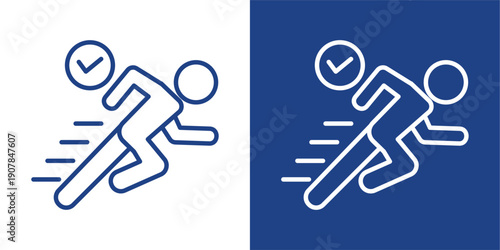 Action Blue And White Icon Style Collection