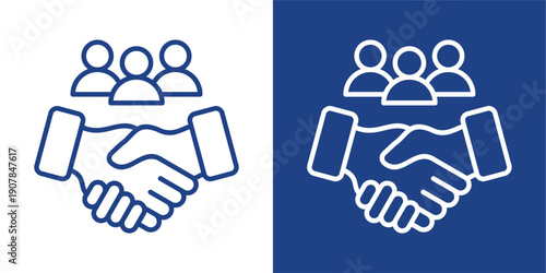 Engagement Blue And White Icon Style Collection