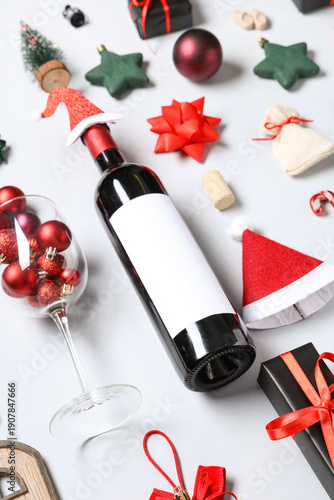 Christmas wine bottle with ...