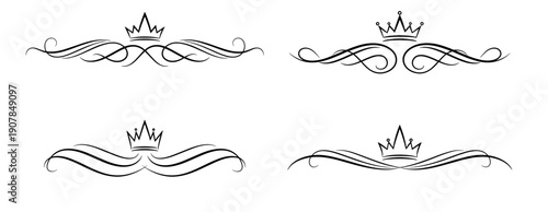 Elegant crown decorative dividers for royal-themed design